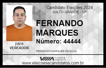 Candidato FERNANDO MARQUES 2024 - SALTO GRANDE - Eleições