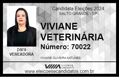 Candidato VIVIANE VETERINÁRIA 2024 - SALTO GRANDE - Eleições