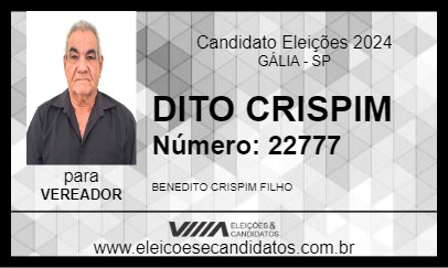 Candidato DITO CRISPIM 2024 - GÁLIA - Eleições