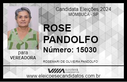 Candidato ROSE PANDOLFO 2024 - MOMBUCA - Eleições