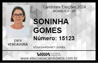 Candidato SONINHA GOMES 2024 - MOMBUCA - Eleições