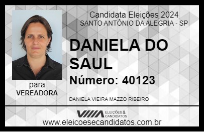 Candidato DANIELA DO SAUL 2024 - SANTO ANTÔNIO DA ALEGRIA - Eleições