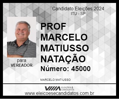 Candidato PROF MARCELO MATIUSSO NATAÇÃO 2024 - ITU - Eleições