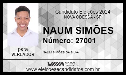 Candidato NAUM SIMÕES 2024 - NOVA ODESSA - Eleições