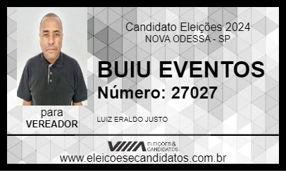 Candidato BUIU EVENTOS 2024 - NOVA ODESSA - Eleições