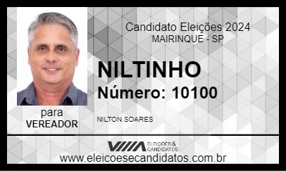 Candidato NILTINHO 2024 - MAIRINQUE - Eleições