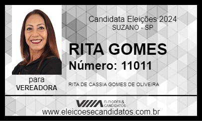 Candidato RITA GOMES 2024 - SUZANO - Eleições