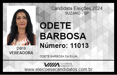 Candidato ODETE BARBOSA 2024 - SUZANO - Eleições