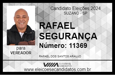 Candidato RAFAEL SEGURANÇA 2024 - SUZANO - Eleições