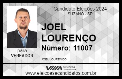 Candidato JOEL LOURENÇO 2024 - SUZANO - Eleições