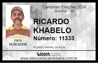 Candidato RICARDO KHABELO 2024 - SUZANO - Eleições