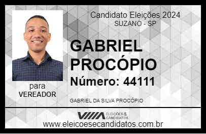 Candidato GABRIEL PROCÓPIO 2024 - SUZANO - Eleições