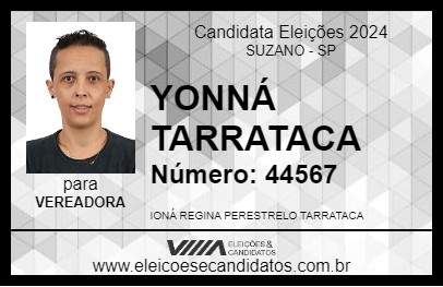 Candidato YONNÁ TARRATACA 2024 - SUZANO - Eleições