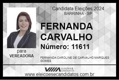 Candidato FERNANDA CARVALHO 2024 - BARRINHA - Eleições