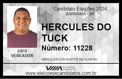 Candidato HERCULES DO TUCK 2024 - BARRINHA - Eleições