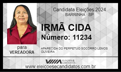 Candidato IRMÃ CIDA 2024 - BARRINHA - Eleições