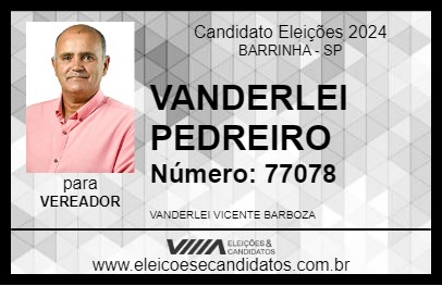 Candidato VANDERLEI PEDREIRO 2024 - BARRINHA - Eleições