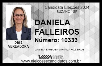 Candidato DANIELA FALLEIROS 2024 - SUZANO - Eleições