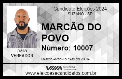 Candidato MARCÃO DO POVO 2024 - SUZANO - Eleições