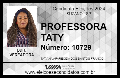 Candidato PROFESSORA TATY 2024 - SUZANO - Eleições