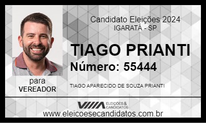 Candidato TIAGO PRIANTI 2024 - IGARATÁ - Eleições