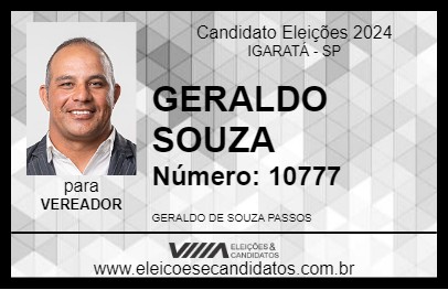 Candidato GERALDO SOUZA 2024 - IGARATÁ - Eleições