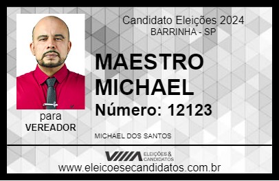 Candidato MAESTRO MICHAEL 2024 - BARRINHA - Eleições