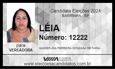 Candidato LÉIA 2024 - BARRINHA - Eleições