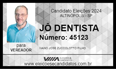 Candidato JÔ DENTISTA 2024 - ALTINÓPOLIS - Eleições