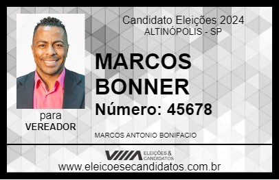 Candidato MARCOS BONNER 2024 - ALTINÓPOLIS - Eleições