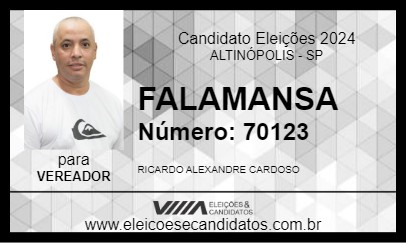 Candidato FALAMANSA 2024 - ALTINÓPOLIS - Eleições