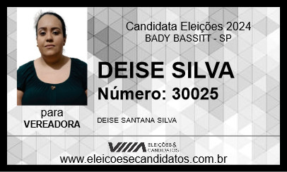 Candidato DEISE SILVA 2024 - BADY BASSITT - Eleições