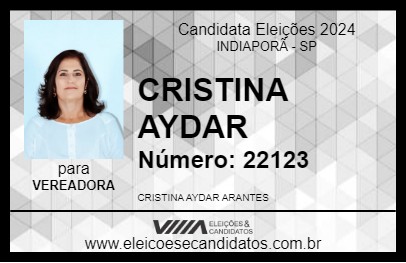 Candidato CRISTINA AYDAR 2024 - INDIAPORÃ - Eleições