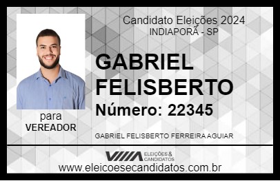 Candidato GABRIEL FELISBERTO 2024 - INDIAPORÃ - Eleições