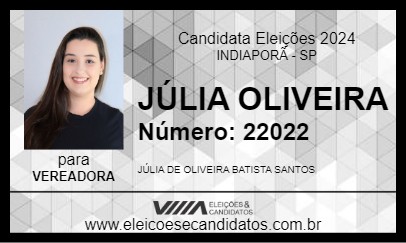 Candidato JÚLIA OLIVEIRA 2024 - INDIAPORÃ - Eleições