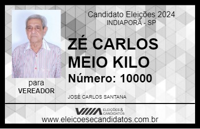 Candidato ZÉ CARLOS MEIO KILO 2024 - INDIAPORÃ - Eleições