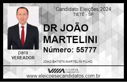 Candidato DR JOÃO MARTELINI 2024 - TIETÊ - Eleições