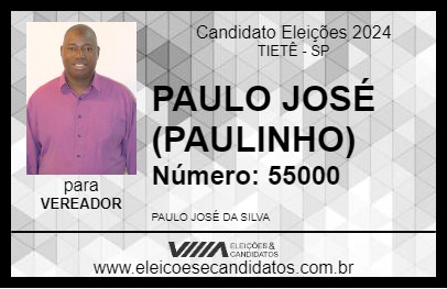 Candidato PAULO JOSÉ (PAULINHO) 2024 - TIETÊ - Eleições