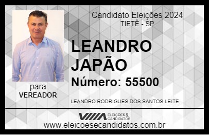 Candidato LEANDRO JAPÃO 2024 - TIETÊ - Eleições