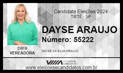 Candidato DAYSE ARAUJO 2024 - TIETÊ - Eleições