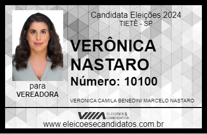 Candidato VERÔNICA NASTARO 2024 - TIETÊ - Eleições