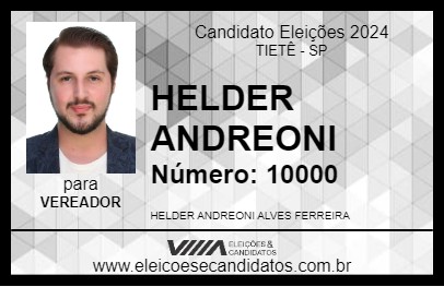 Candidato HELDER ANDREONI 2024 - TIETÊ - Eleições