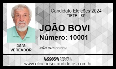 Candidato JOÃO BOVI 2024 - TIETÊ - Eleições