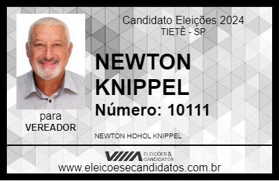 Candidato NEWTON KNIPPEL 2024 - TIETÊ - Eleições