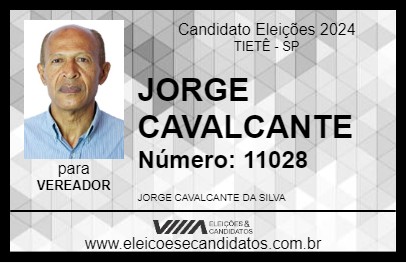 Candidato JORGE CAVALCANTE 2024 - TIETÊ - Eleições