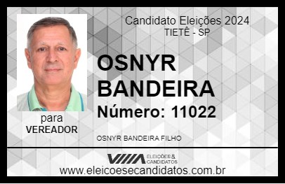 Candidato OSNYR BANDEIRA 2024 - TIETÊ - Eleições