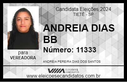 Candidato ANDREIA DIAS BB 2024 - TIETÊ - Eleições