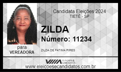 Candidato ZILDA 2024 - TIETÊ - Eleições