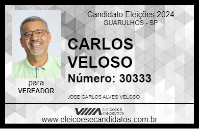 Candidato CARLOS VELOSO 2024 - GUARULHOS - Eleições