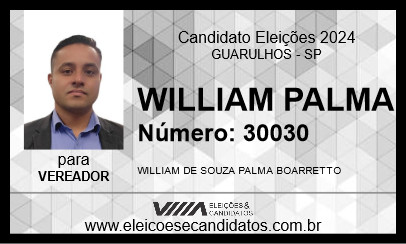 Candidato WILLIAM PALMA 2024 - GUARULHOS - Eleições